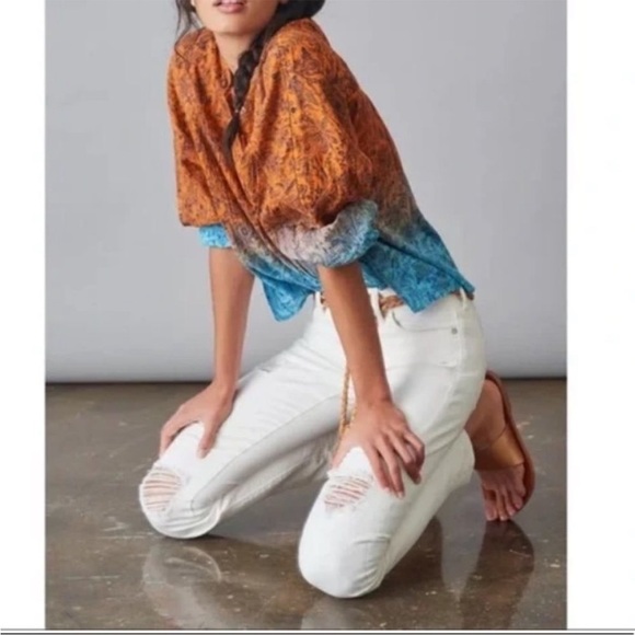 Anthropologie PILCRO White BOYFRIEND Distressed Jeans size 30 - Picture 3 of 14